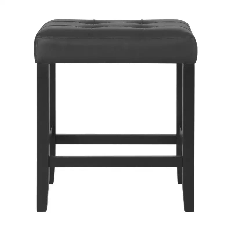 Taburete de bar Madison de 63,5 cm con asiento de piel sintética - Taburete de altura para encimera de cocina o barra - Taburetes de bar sin respaldo