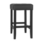 Taburete de bar Madison de 63,5 cm con asiento de piel sintética - Taburete de altura para encimera de cocina o barra - Taburetes de bar sin respaldo