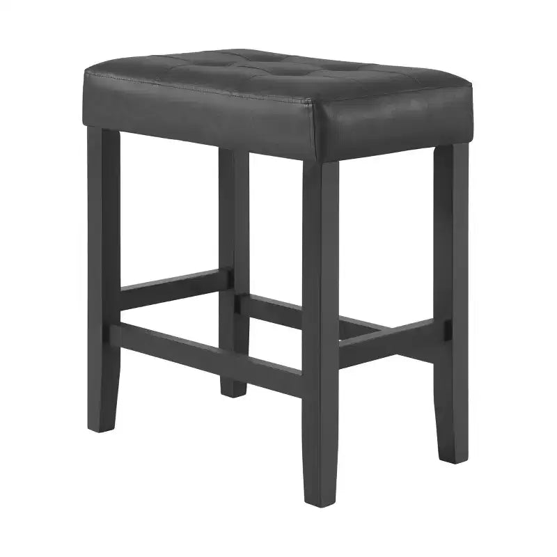 Taburete de bar Madison de 63,5 cm con asiento de piel sintética - Taburete de altura para encimera de cocina o barra - Taburetes de bar sin respaldo