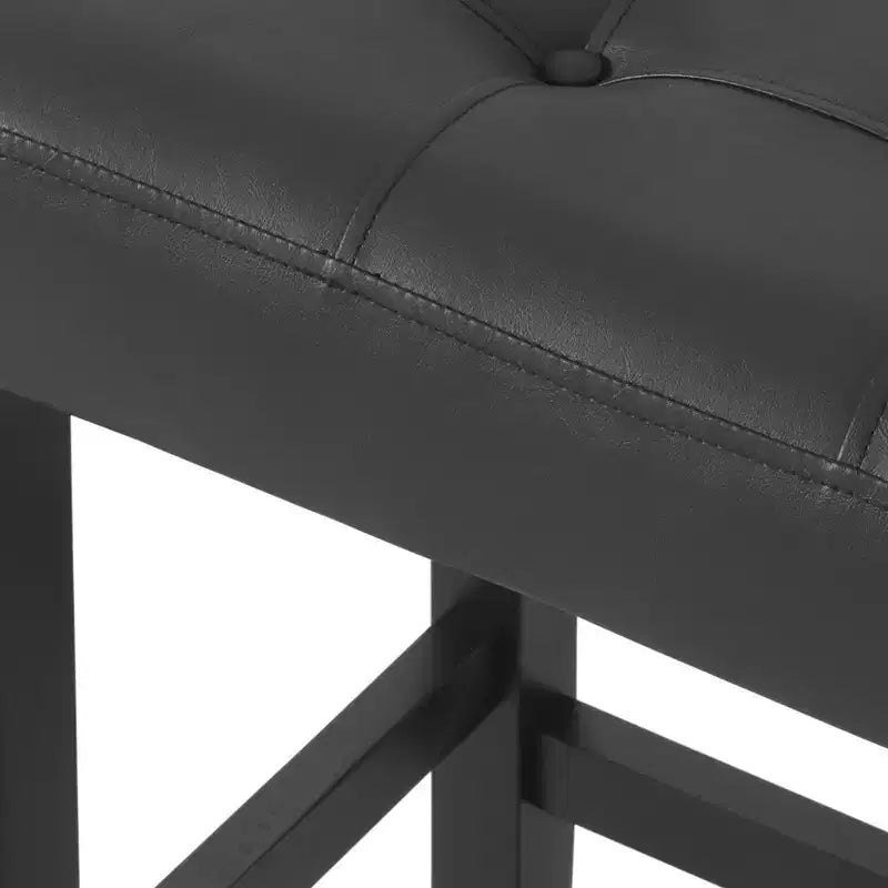 Taburete de bar Madison de 63,5 cm con asiento de piel sintética - Taburete de altura para encimera de cocina o barra - Taburetes de bar sin respaldo