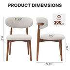 Wooden Dining Chairs Set of 2, Farmhouse Kitchen Side Chairs with Wood Legs for Kitchen Dining Room