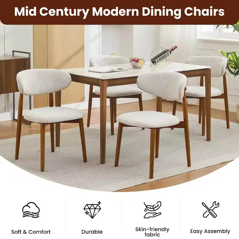 Sillas de comedor de madera, sillas auxiliares de cocina rústicas con patas de madera para comedor o cocina