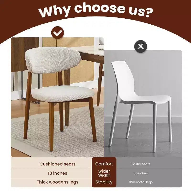 Sillas de comedor de madera, sillas auxiliares de cocina rústicas con patas de madera para comedor o cocina