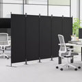 Sandinrayli Room Divider 5 Panel Privacy Screen Wall Dividers, Folding Portable Room Partition for Office 145 W x 73 H, Black