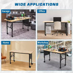 Banco de trabajo ajustable de 24W y 907 kg (2000 lbs) de capacidad - Mesa de servicio pesado con toma de corriente y panel perforado para taller y hogar