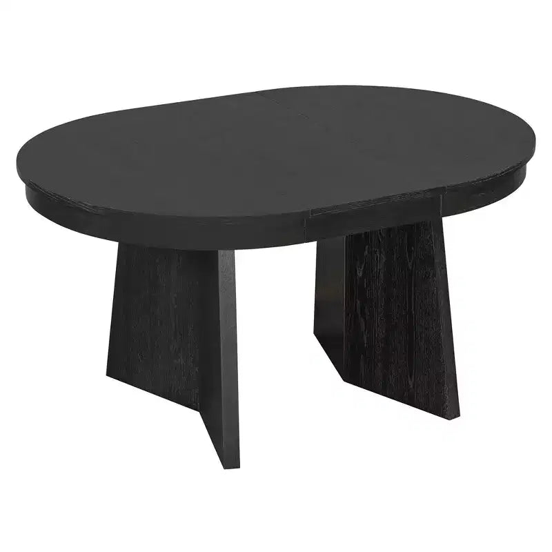 Comedor redondo retro con sillas tapizadas con respaldo de ratán