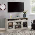 Acekool Modern Farmhouse TV Stand with Storage Cabinet & Adjustable Shelves, Stone Gray, Fits Up to 65 TVs