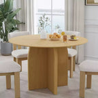 Mesa de comedor redonda de madera de 45 pulgadas para 4, mesa moderna de cocina y comedor de estilo rústico