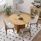 Mesa de comedor redonda de madera de 45 pulgadas para 4, mesa moderna de cocina y comedor de estilo rústico