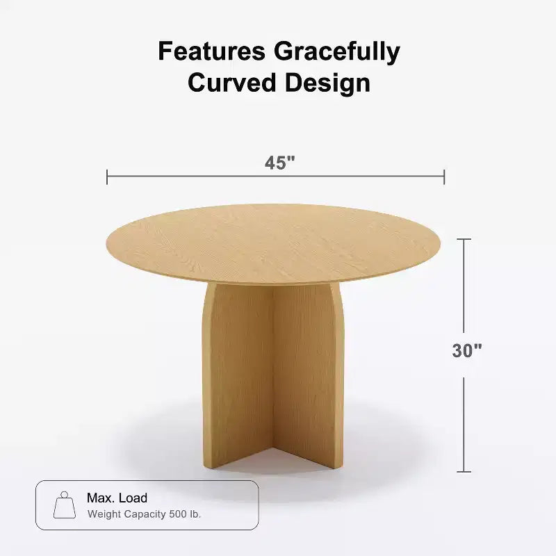 Mesa de comedor redonda de madera de 45 pulgadas para 4, mesa moderna de cocina y comedor de estilo rústico