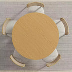 Mesa de comedor redonda de madera de 45 pulgadas para 4, mesa moderna de cocina y comedor de estilo rústico