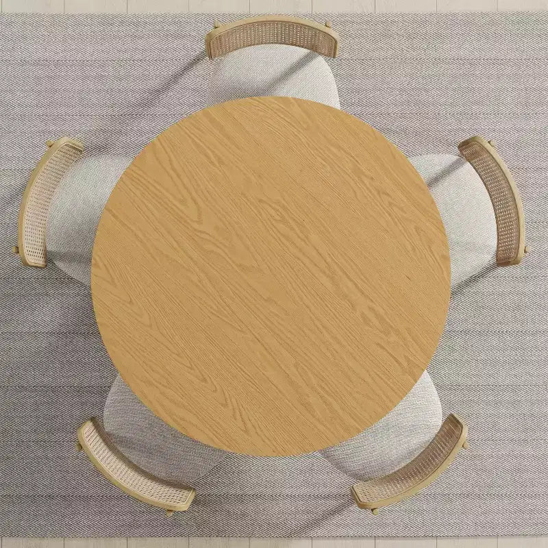 Mesa de comedor redonda de madera de 45 pulgadas para 4, mesa moderna de cocina y comedor de estilo rústico