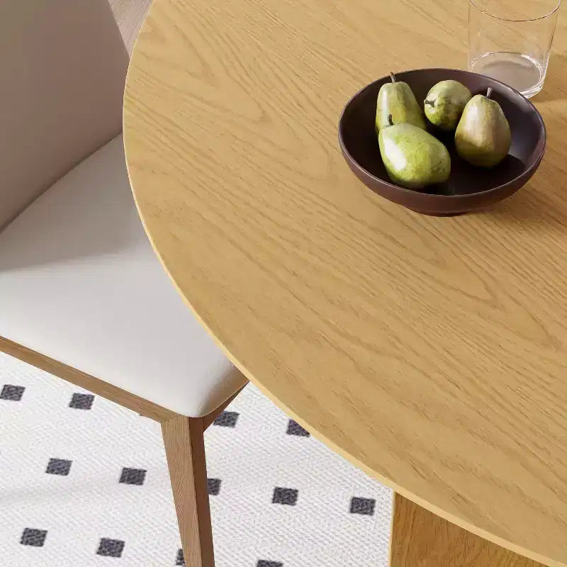 Mesa de comedor redonda de madera de 45 pulgadas para 4, mesa moderna de cocina y comedor de estilo rústico