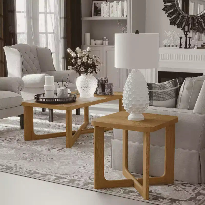 Mesa auxiliar rectangular de madera maciza 61x61x61cm para comedor