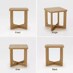 Mesa auxiliar rectangular de madera maciza 61x61x61cm para comedor