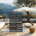 MAYEERTY 72 inch Room Divider Rectangle Privacy Screen with Metal Galvanized Frame Patio Outdoor Black