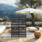 MAYEERTY 72 inch Room Divider Rectangle Privacy Screen with Metal Galvanized Frame Patio Outdoor Black