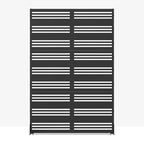 Divisor de ambiente rectangular de 72 pulgadas, pantalla de privacidad con marco metálico galvanizado, patio exterior, negro