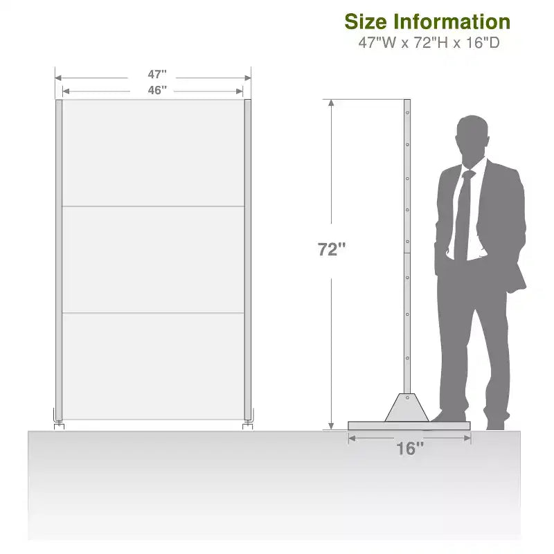 Divisor de ambiente rectangular de 72 pulgadas, pantalla de privacidad con marco metálico galvanizado, patio exterior, negro