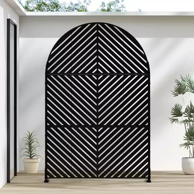 MAYEERTY 72 inch Rectangles Room Divider Rectangle Prvacy Screen with Galvanized Frame Garden Fence Patio Black