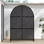 MAYEERTY 72 inch Rectangles Room Divider Rectangle Prvacy Screen with Galvanized Frame Garden Fence Patio Black