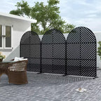 Mampara de privacidad rectangular de 72 pulgadas con estructura galvanizada, para jardín, patio, color negro