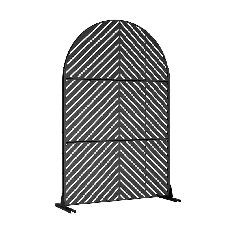 Mampara de privacidad rectangular de 72 pulgadas con estructura galvanizada, para jardín, patio, color negro