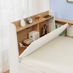 Sofá cama contemporáneo Clara de terciopelo con cabecero, luces LED, carga inalámbrica