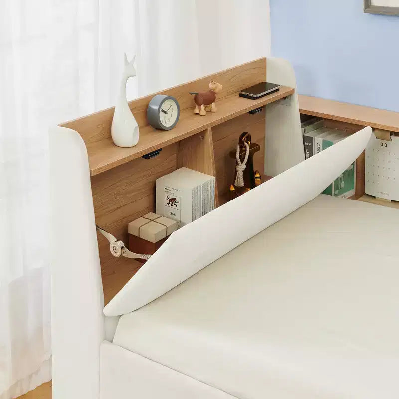 Sofá cama contemporáneo Clara de terciopelo con cabecero, luces LED, carga inalámbrica