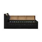 Sofá cama contemporáneo Clara de terciopelo con cabecero, luces LED, carga inalámbrica