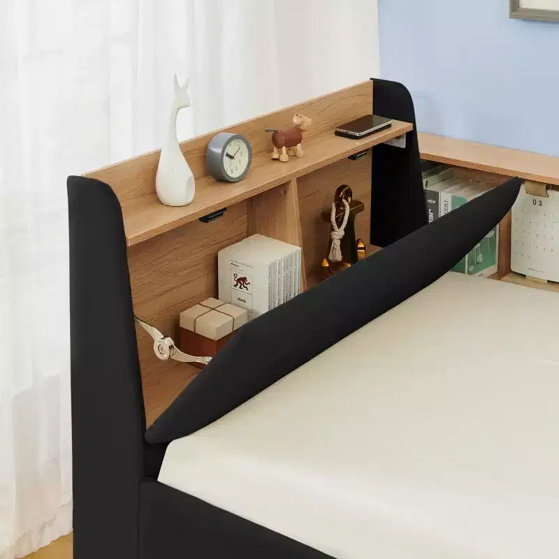 Sofá cama contemporáneo Clara de terciopelo con cabecero, luces LED, carga inalámbrica