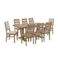 9pc Joanna Dining Set with 6 Ladder Back Chairs and 2 Upholstered Back Chairs Rustic Brown - Crosley