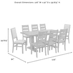 Juego de comedor Joanna de 9 piezas con 6 sillas Ladder Back y 2 sillas con respaldo tapizado Marrón rústico