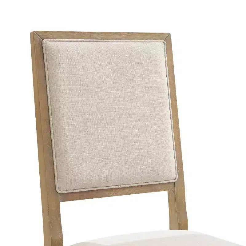 Juego de comedor Joanna de 9 piezas con 6 sillas Ladder Back y 2 sillas con respaldo tapizado Marrón rústico