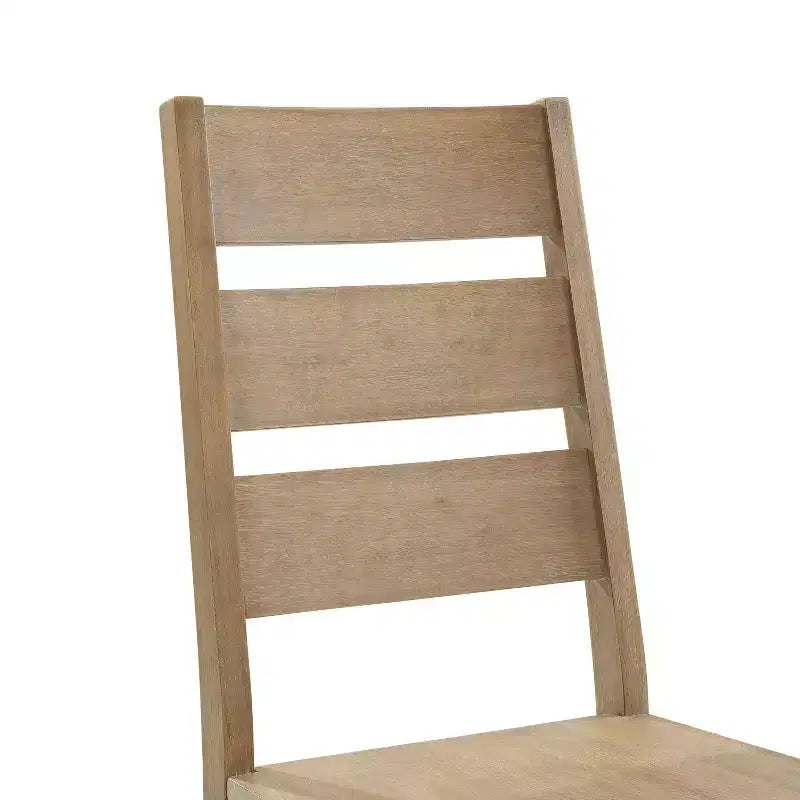 Juego de comedor Joanna de 9 piezas con 6 sillas Ladder Back y 2 sillas con respaldo tapizado Marrón rústico