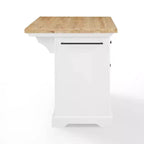 Isla de cocina con encimera blanca Julia Wood: estilo tradicional, barra para toallas, 5 cajones, 2 puertas