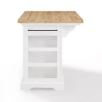 Isla de cocina con encimera blanca Julia Wood: estilo tradicional, barra para toallas, 5 cajones, 2 puertas