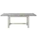 Canova Marble Top Dining Table White - Steve Silver Co.: Gray Surface, Wood Frame, 6-Seater Rectangle