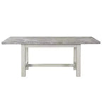 Canova Marble Top Dining Table White - Steve Silver Co.: Gray Surface, Wood Frame, 6-Seater Rectangle