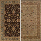 Separador de ambientes de lona con diseño de alfombra persa de 6" de doble cara beige: biombo, 3 paneles