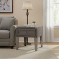 Todoe End Table with USB Ports and Outlets Dark Gray - Signature Design by Ashley: Modern Style, Storage Drawer, Wood Finish