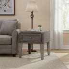 Todoe End Table with USB Ports and Outlets Dark Gray - Signature Design by Ashley: Modern Style, Storage Drawer, Wood Finish