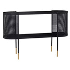 Contemporary Metal Oval Console Table Black - Olivia & May