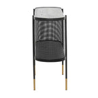 Mesa consola ovalada de metal contemporáneo negra