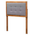 Twin Sarine Fabric Upholstered and Wood Headboard Dark Gray - Baxton Studio: Retro Charm, Mid-Century Design, Adjustable Height