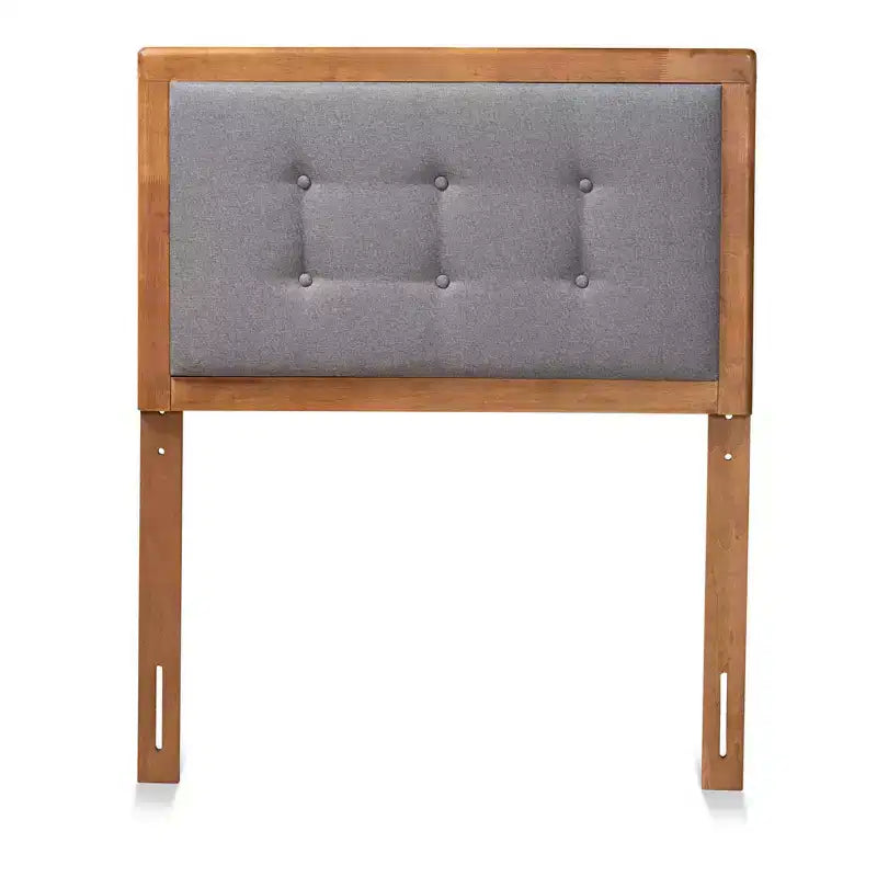 Cabecero Sarine de tela y madera tapizado gris oscuro: encanto retro, diseño de mediados de siglo, altura ajustable