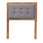 Cabecero Sarine de tela y madera tapizado gris oscuro: encanto retro, diseño de mediados de siglo, altura ajustable