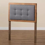 Cabecero Sarine de tela y madera tapizado gris oscuro: encanto retro, diseño de mediados de siglo, altura ajustable
