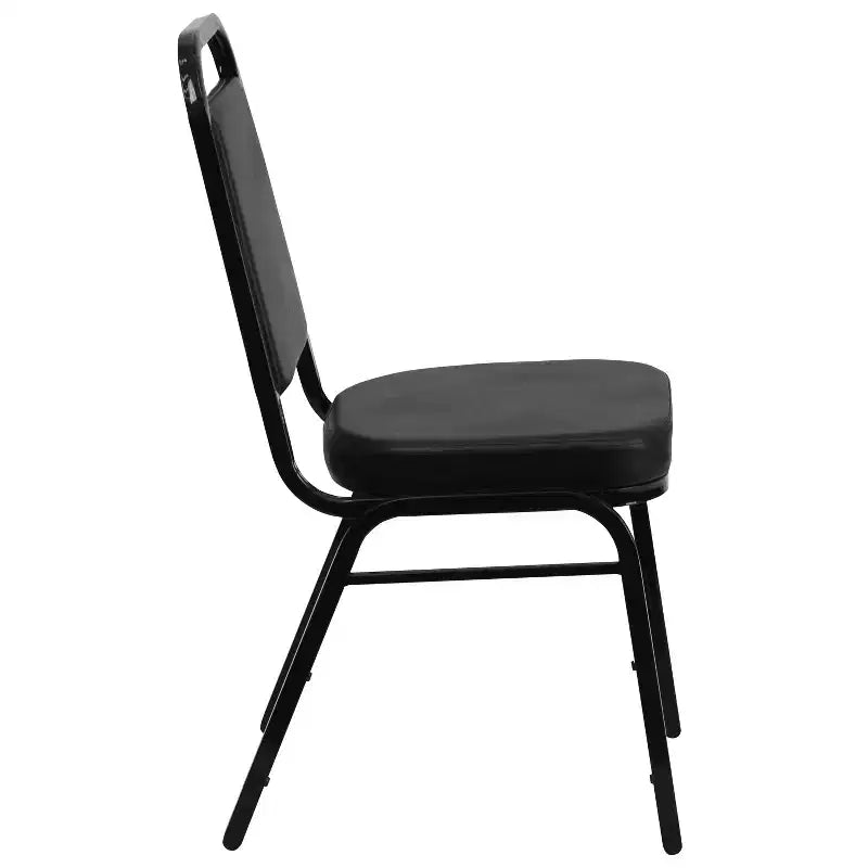 Silla de banquete apilable con respaldo trapezoidal y asiento de 6.35 cm de grosor