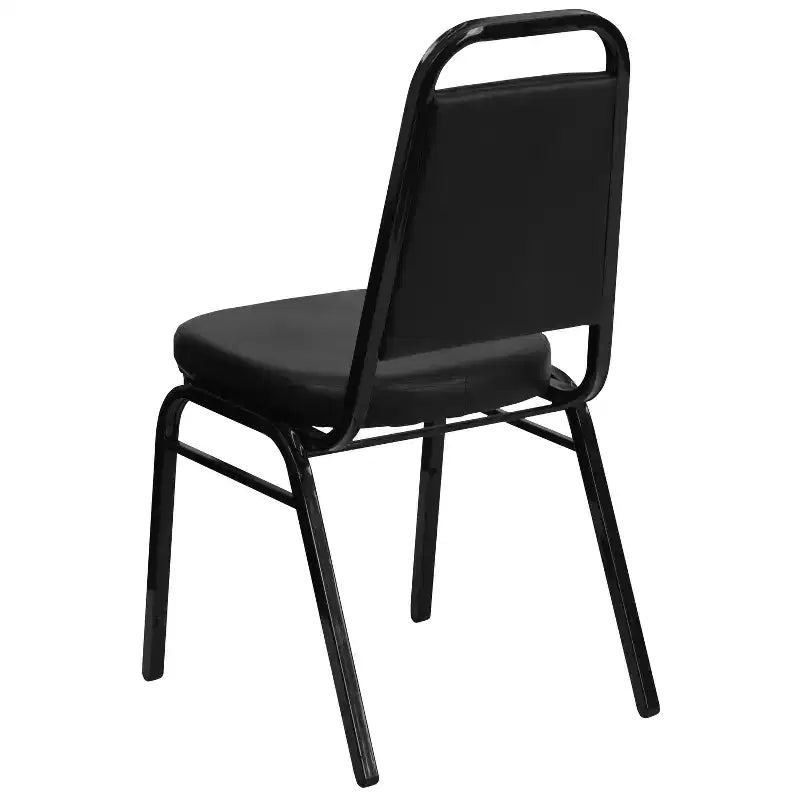 Silla de banquete apilable con respaldo trapezoidal y asiento de 6.35 cm de grosor
